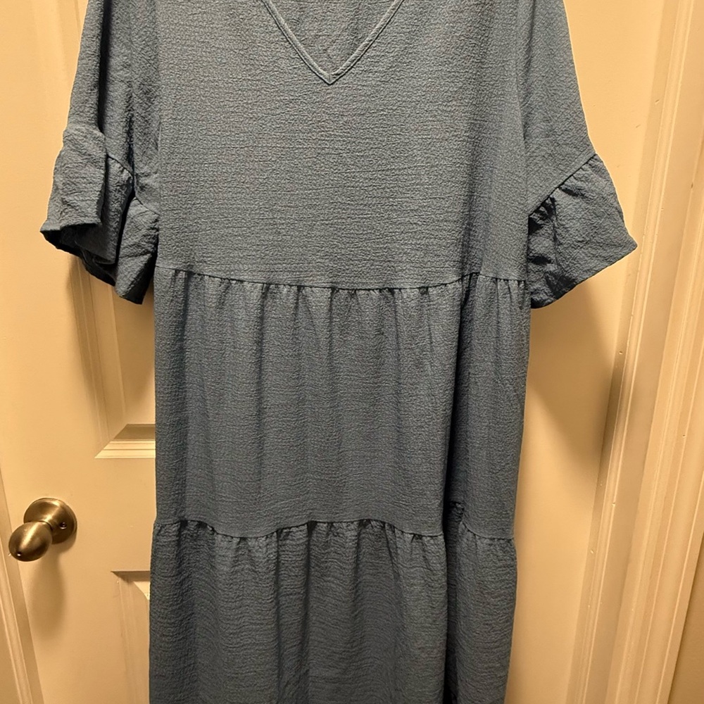 Chic Blue Midi Dress